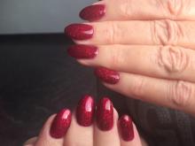 Rode glitternagels